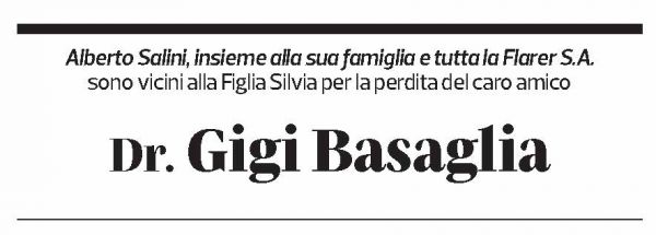 Annuncio funebre Gigi Basaglia