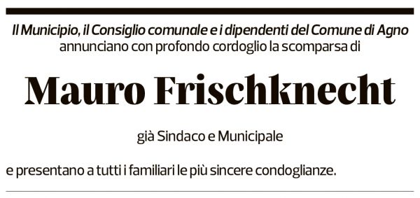 Annuncio funebre Mauro Frischknecht