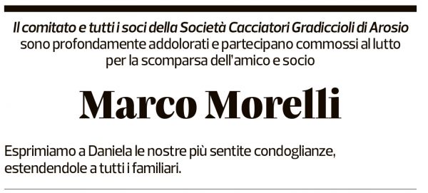 Annuncio funebre Marco Morelli