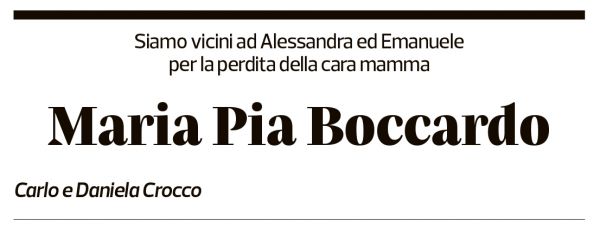 Annuncio funebre Maria Pia Boccardo