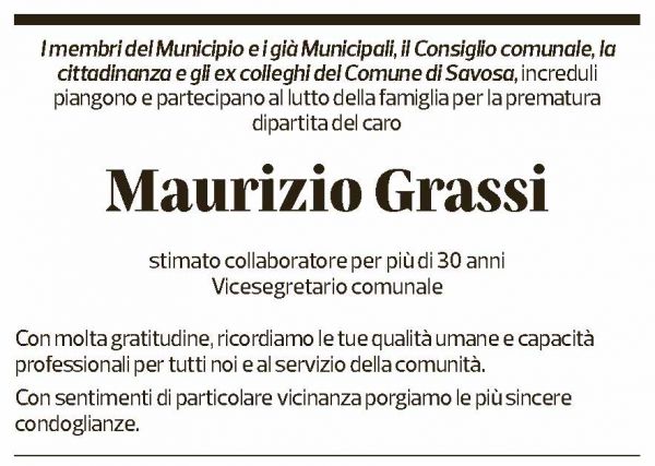 Annuncio funebre Maurizio "mamo" Grassi