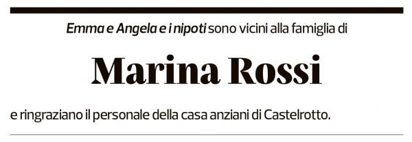 Annuncio funebre Marina Rossi