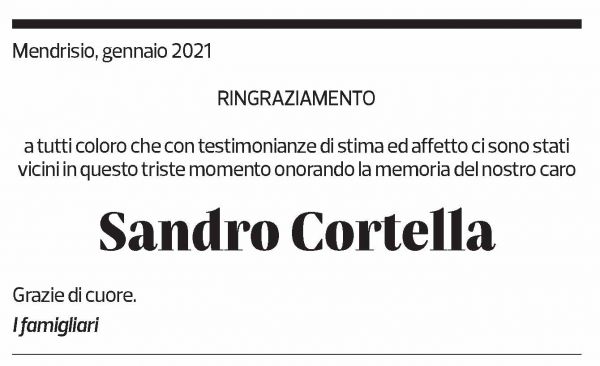 Annuncio funebre Sandro Cortella