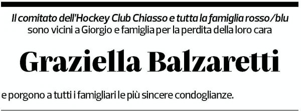 Annuncio funebre Graziella Balzaretti
