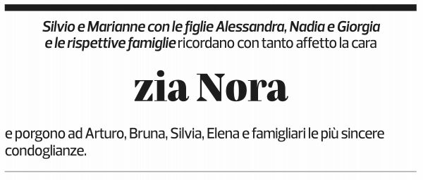 Annuncio funebre Nora Cattaneo