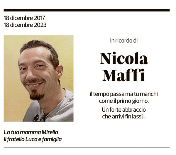 Annuncio funebre Nicola Maffi