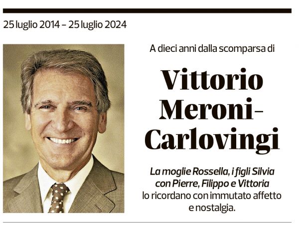 Annuncio funebre Vittorio Meroni-carlovingi