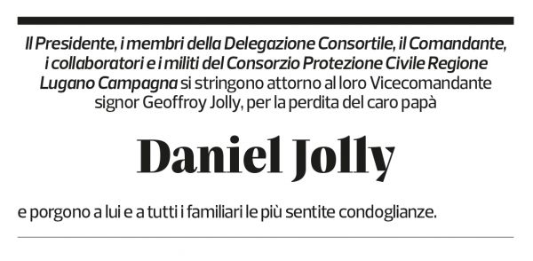 Annuncio funebre Daniel Jolly