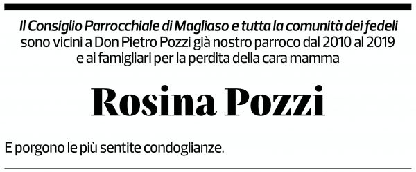 Annuncio funebre Rosa Pozzi
