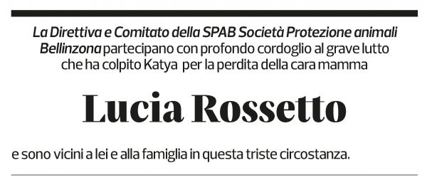 Annuncio funebre Lucia Rossetto