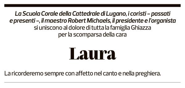 Annuncio funebre Laura Ghiazza