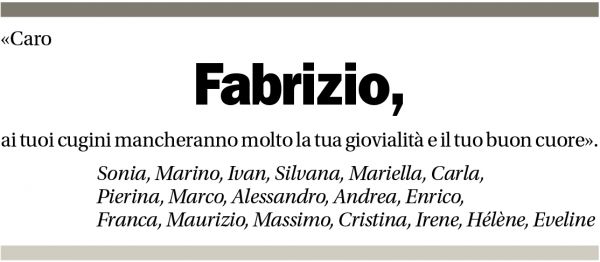 Annuncio funebre Fabrizio Baccanelli