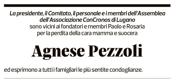 Annuncio funebre Agnese Pezzoli