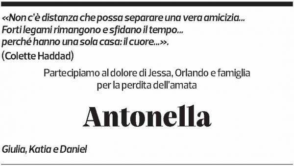 Annuncio funebre Antonella Ferrari Gnosca
