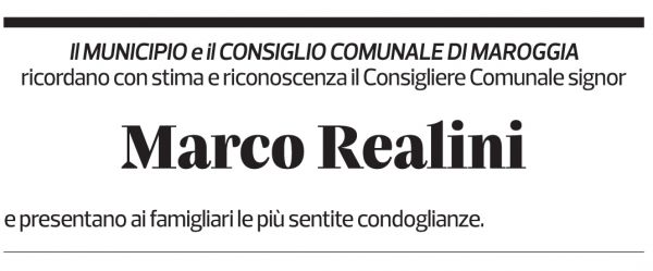 Annuncio funebre Marco Realini