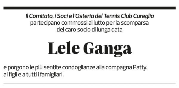 Annuncio funebre Emanuele Ganga