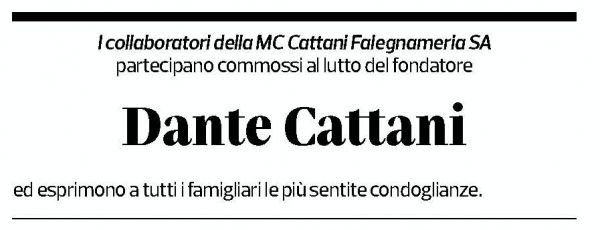 Annuncio funebre Dante Cattani