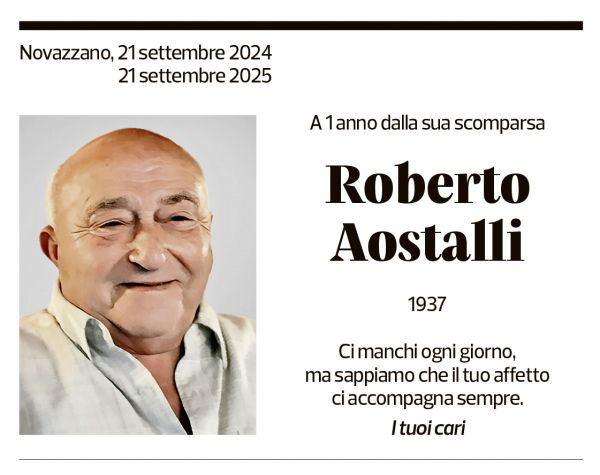 Annuncio funebre Roberto Aostalli