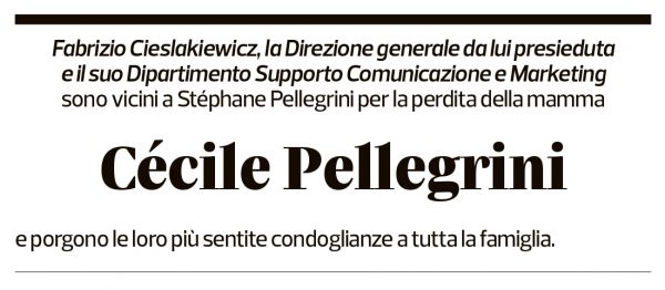 Annuncio funebre Cécile Pellegrini