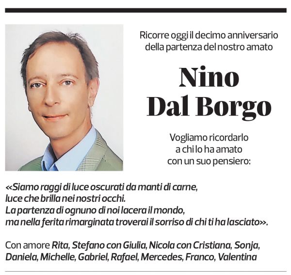 Annuncio funebre Nino Dal Borgo