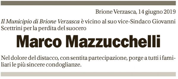 Annuncio funebre Marco Mazzucchelli