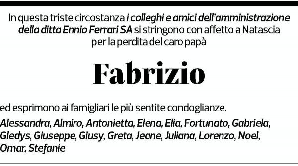 Annuncio funebre Fabrizio Versi