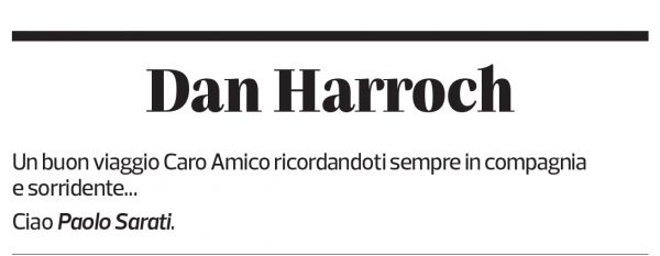 Annuncio funebre Dan Harroch