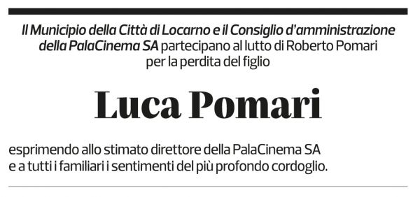 Annuncio funebre Luca Pomari