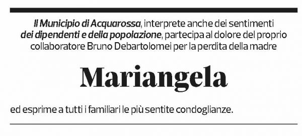 Annuncio funebre Mariangela De Bartolomei