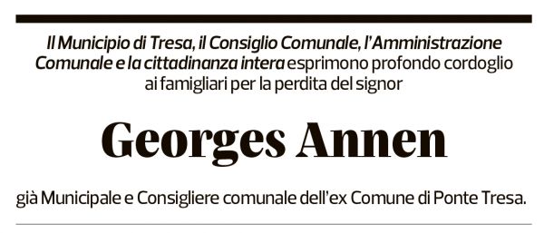 Annuncio funebre Giorgio Annen