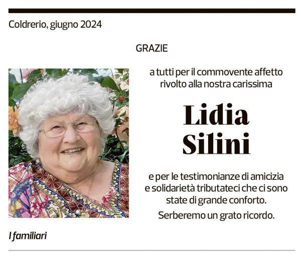 Annuncio funebre Lidia Silini