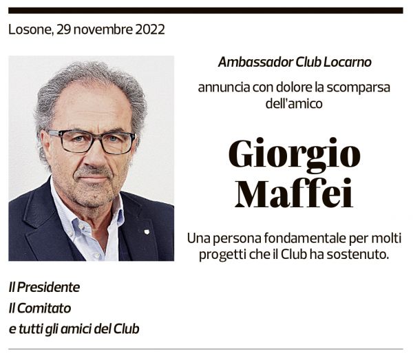 Annuncio funebre Giorgio Maffei