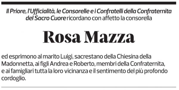 Annuncio funebre Rosa Mazza