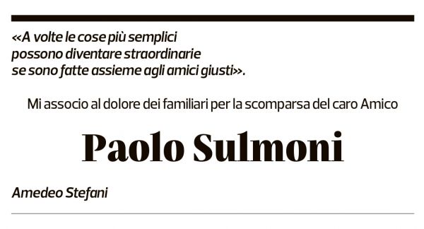 Annuncio funebre Paolo Sulmoni