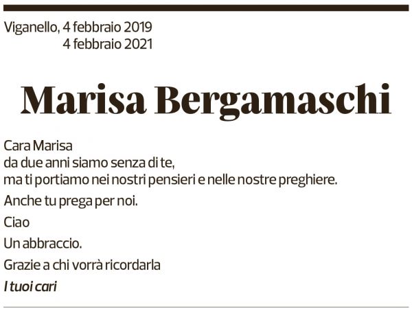 Annuncio funebre Marisa Bergamaschi