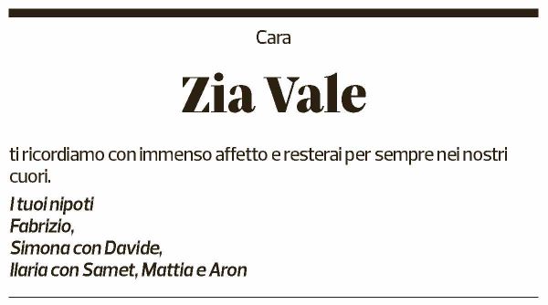 Annuncio funebre Valeria Scoglio