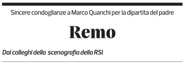 Annuncio funebre Remo Lurà