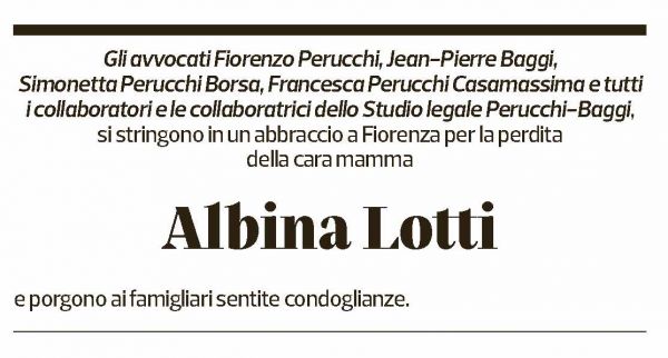 Annuncio funebre Albina Lotti