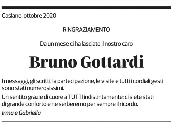 Annuncio funebre Bruno Gottardi
