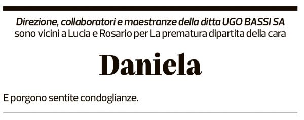 Annuncio funebre Daniela Pescetti