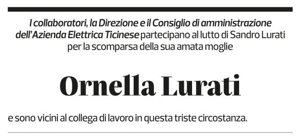 Annuncio funebre Ornella Lurati