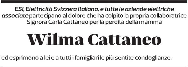 Annuncio funebre Wilma Cattaneo