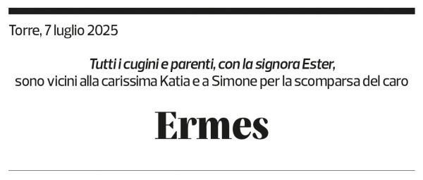 Annuncio funebre Ermes Balmelli