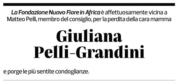 Annuncio funebre Giuliana Pelli-grandini