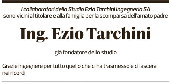 Annuncio funebre Ezio Tarchini