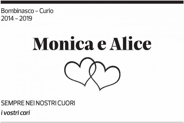 Annuncio funebre Monica Alice