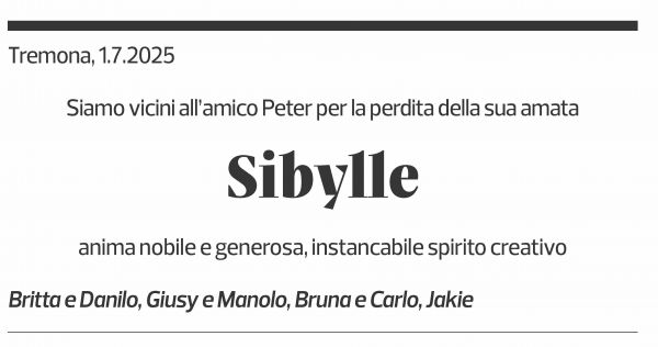 Annuncio funebre Sibylle Heusser Ruedi