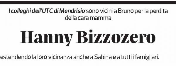 Annuncio funebre Hanny Bizzozero