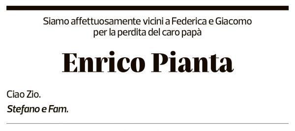 Annuncio funebre Enrico Pianta