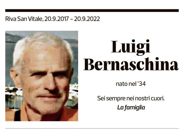 Annuncio funebre Luigi Bernaschina